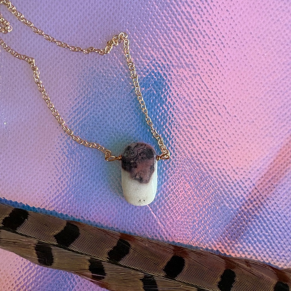Crazy Lace Agate Pendant Necklace